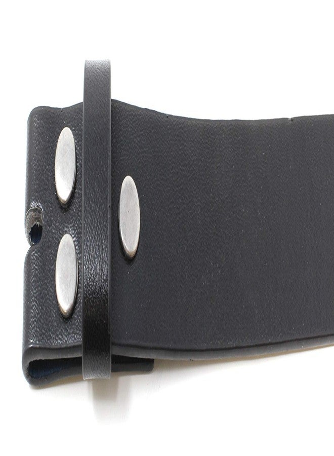 BC Belts حزام نسائي من الجلد من بي سي بيلتس، بلمسة نهائية ناعمة، عرض 1.25 بوصة، مزود بأزرار كبس (أسود - مقاس متوسط) - Image 5